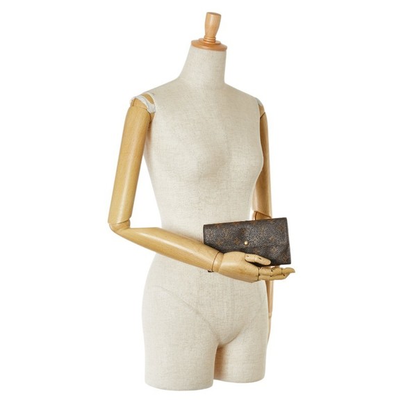 Louis Vuitton Monogram Pochette Porte Monet Long Wallet Brown Leather s - Picture 10 of 10